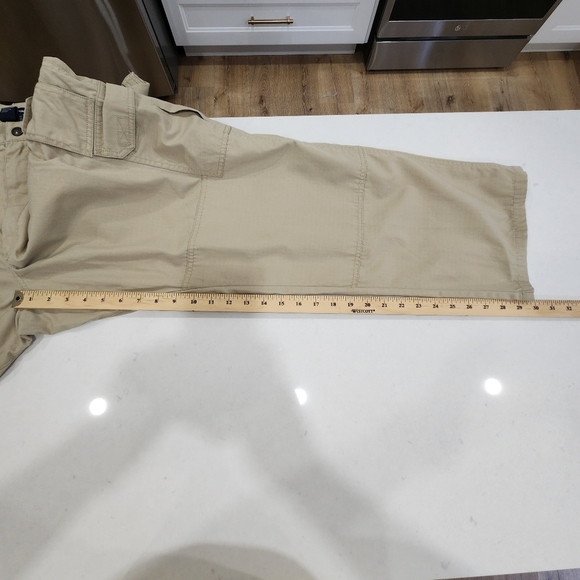 5.11 Tactical Series Cargo Pants Beige Tan Double Knee Elastic Waist Mens 36x30 - Picture 12 of 14